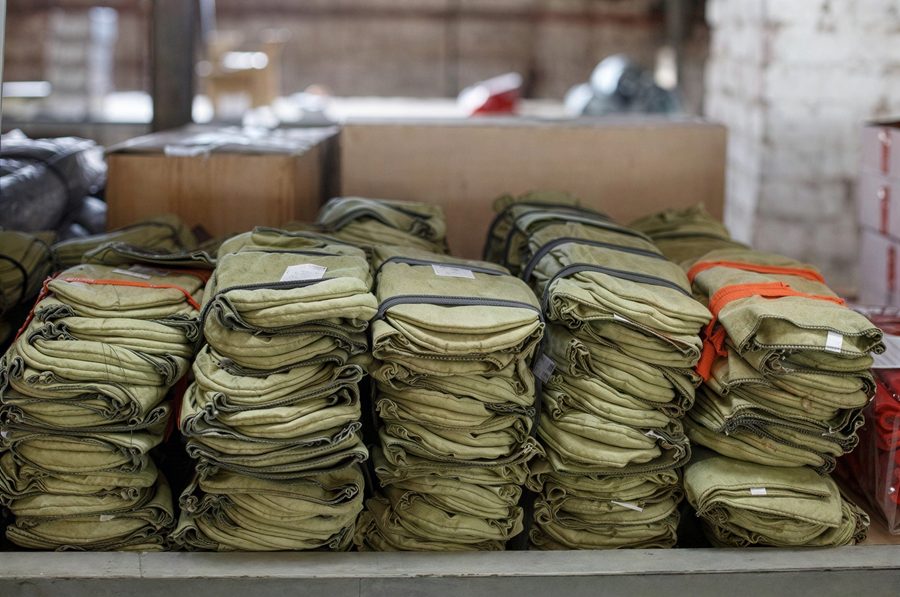 Finished industrial textile products ready for delivery at Alarvell